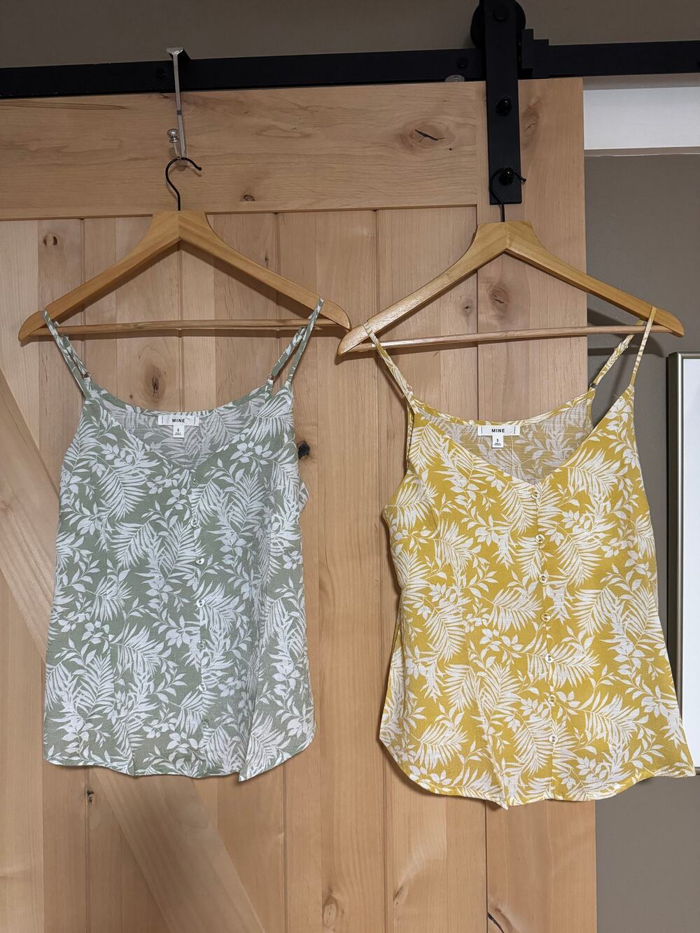 Anthropologie Mine | Bundle NWOT Floral Button Tanks Yellow & Green | Size S